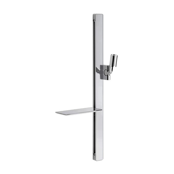 SJG06 shower slide bar with flat square tube, integrated shelf and shower holder