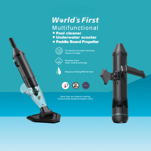 Pool Vacuum Cleaner & Underwater Scooter 25V1 | Wholesale | Dual-Function Kit for Pool Cleaning with Telescopic Pole and Underwater Mobility | Commercial Bulk Supply