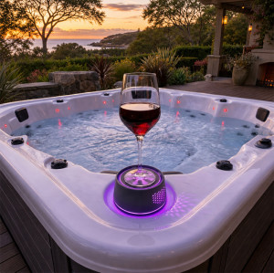 Hot Tub Speaker LB-16CP | Wholesale | Illuminated Bluetooth Speaker with Wine Tray Holder | B2B Bulk Supply