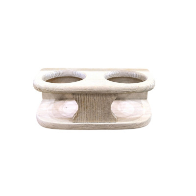 Sauna Cup Holder YZ-004 | Wholesale | Dual-Ring Hemlock Drink Cup Holder with Wall-Mount Form | Commercial Project Supply