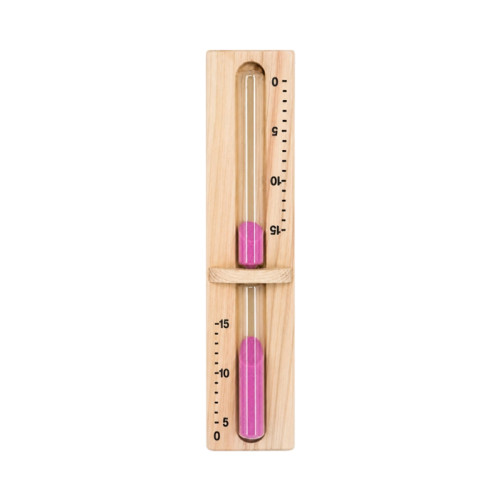 Sauna Sand Timer V-H003 | Wholesale | 15 Min Pine Wood Sauna Hourglass Pink Sand Watch | B2B Bulk Supply