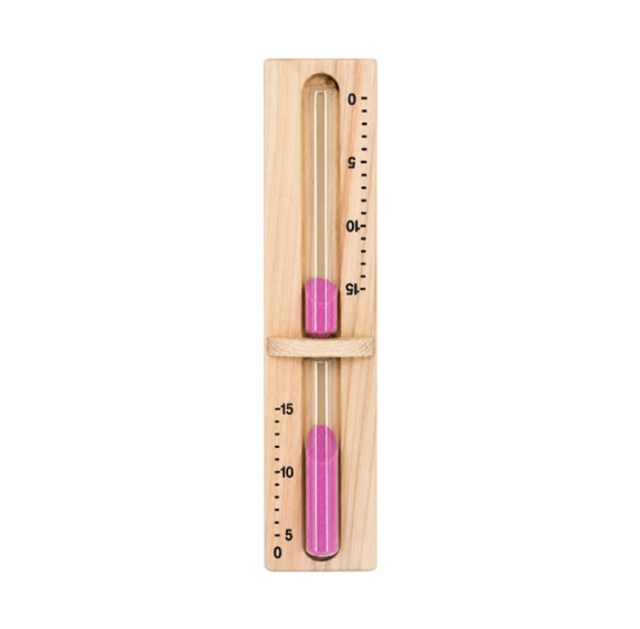 Sauna Sand Timer V-H003 | Wholesale | 15 Min Pine Wood Sauna Hourglass Pink Sand Watch | B2B Bulk Supply