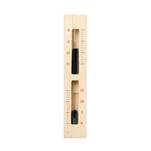 Sauna Sand Timer V-H010 | Wholesale | 15 Min Aspen Wood Sauna Hourglass Black Sand Watch | B2B Bulk Supply