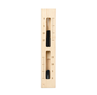 Sauna Sand Timer V-H010 | Wholesale | 15 Min Aspen Wood Sauna Hourglass Black Sand Watch | B2B Bulk Supply