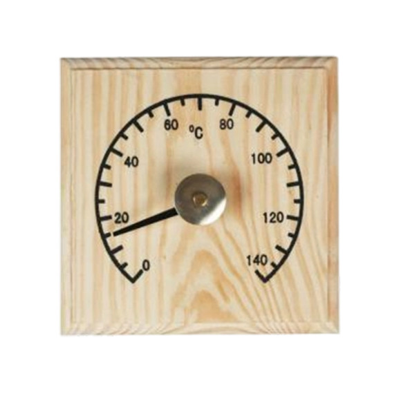 Sauna Thermometer V-T063 | Wholesale | Natural Pine Wooden Sauna Thermometer with Easy-Read Pointer | Commercial Project Supply