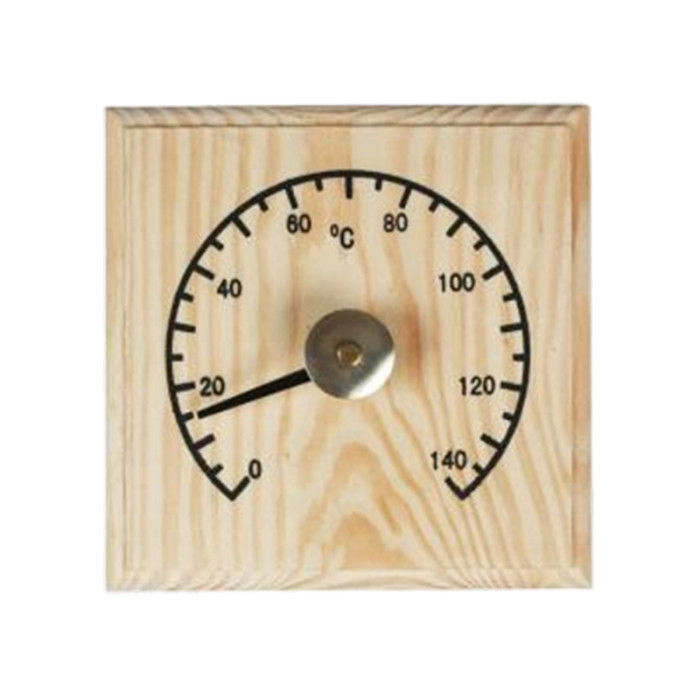 Sauna Thermometer V-T063 | Wholesale | Natural Pine Wooden Sauna Thermometer with Easy-Read Pointer | Commercial Project Supply