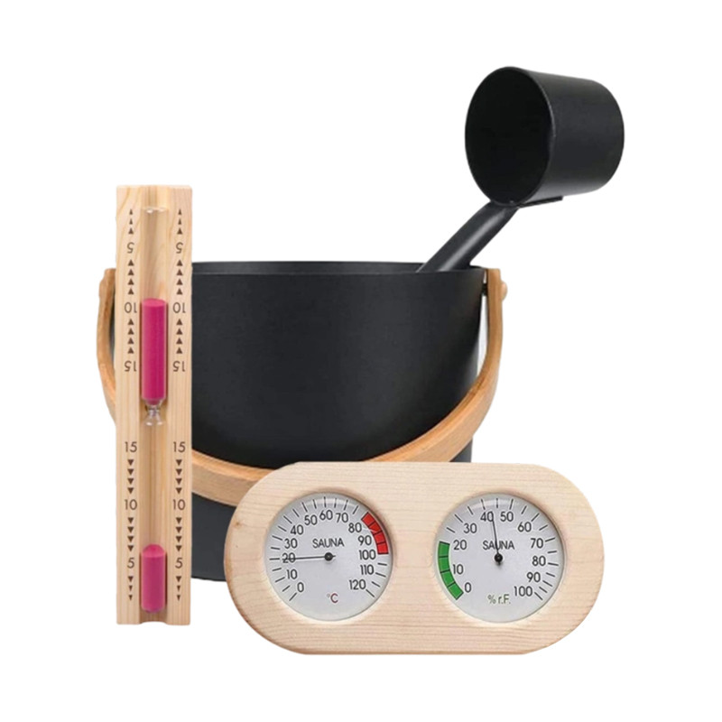 Sauna Bucket and Ladle Set V-TZ008 Views