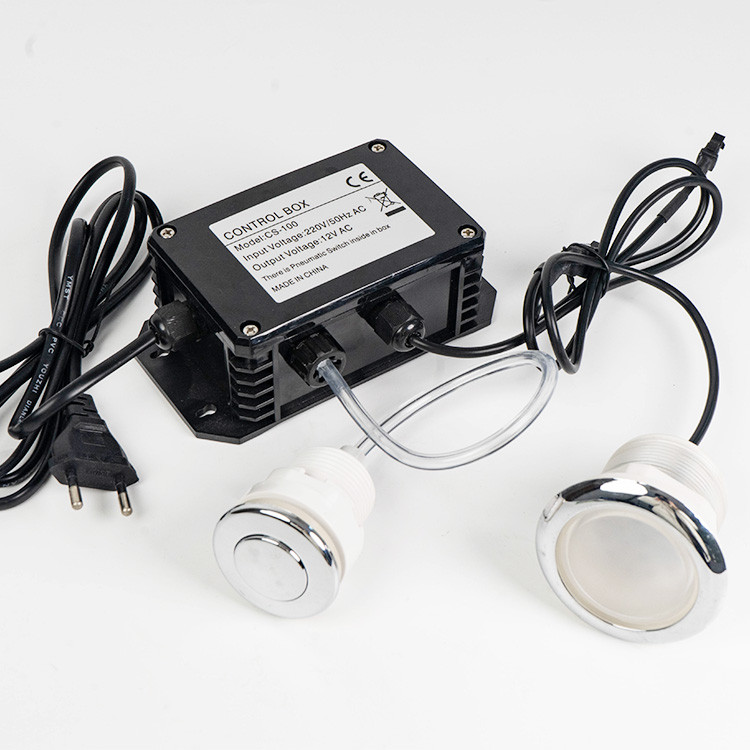 Bathtub LED control box connected to two lights