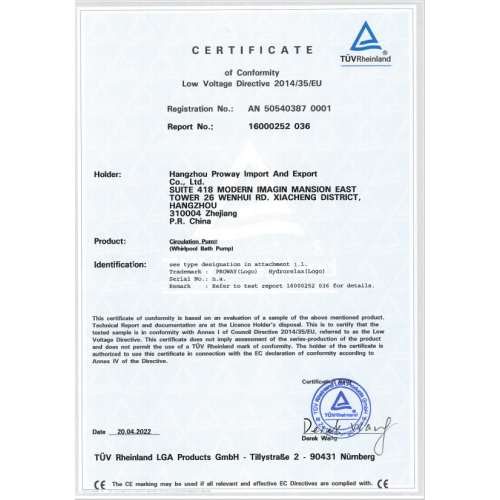 CERTIFICADO de Conformidad Directiva de Baja Tensión