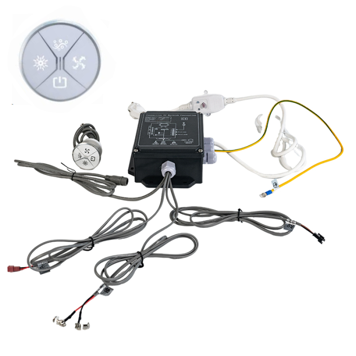 Hot Tub Control Kit PR-03 | Wholesale | Massage Bathtub Controller with Control Panel & Control Box – Controls Bubble Bath, Water Pump & Lighting Functions for Spa Systems