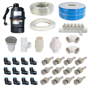 Bathtub Air System AJ-017S | Wholesalsale | Complete Hot Tub Air Blower and Bubble Jet Kit | Factory Bulk Supply