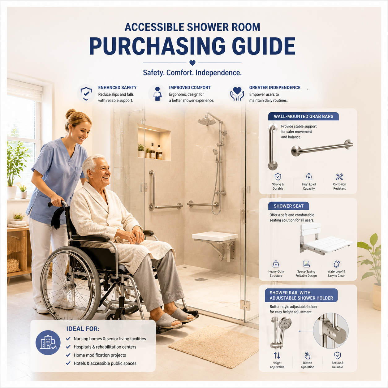 Age-Friendly Shower Hardware Procurement Guide: How to Specify a Seated Shower System