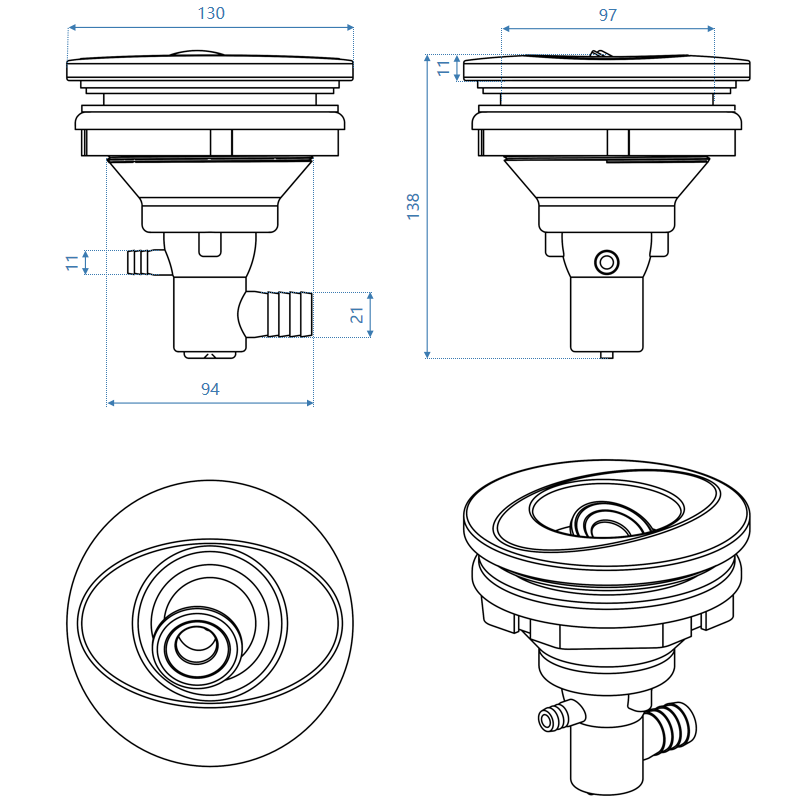 Spa Jet CAR Series Dimensions
