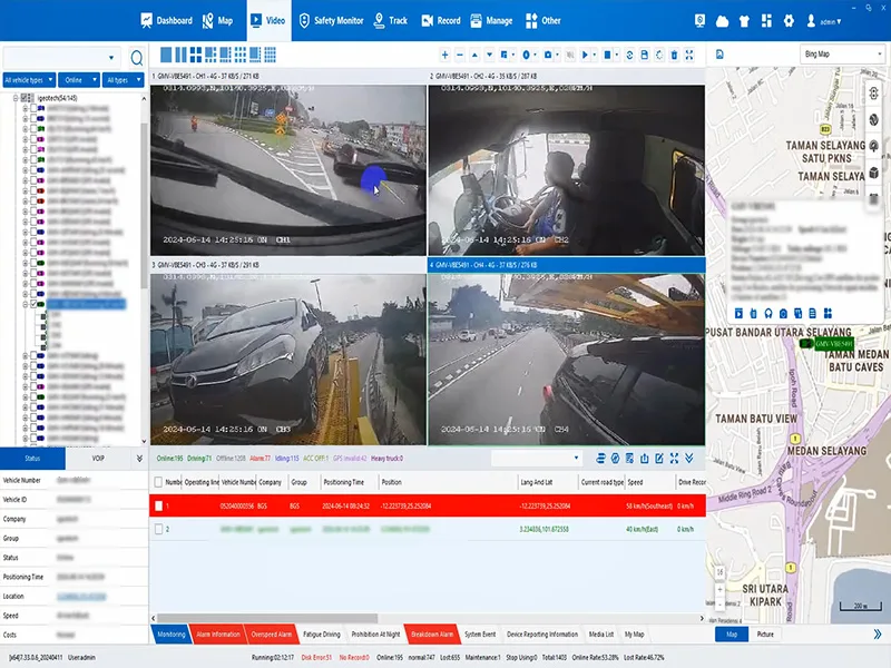 Fleet management system used for commercial vehicles