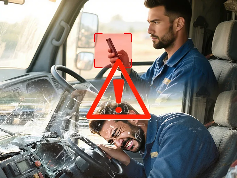 Fleet driver staying focused on the road