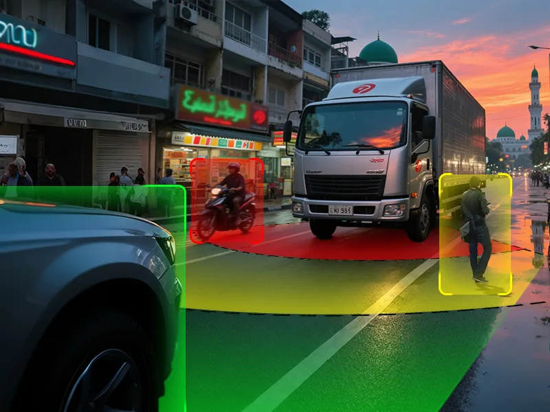 Radar warning system fitted to an Indonesian vehicle