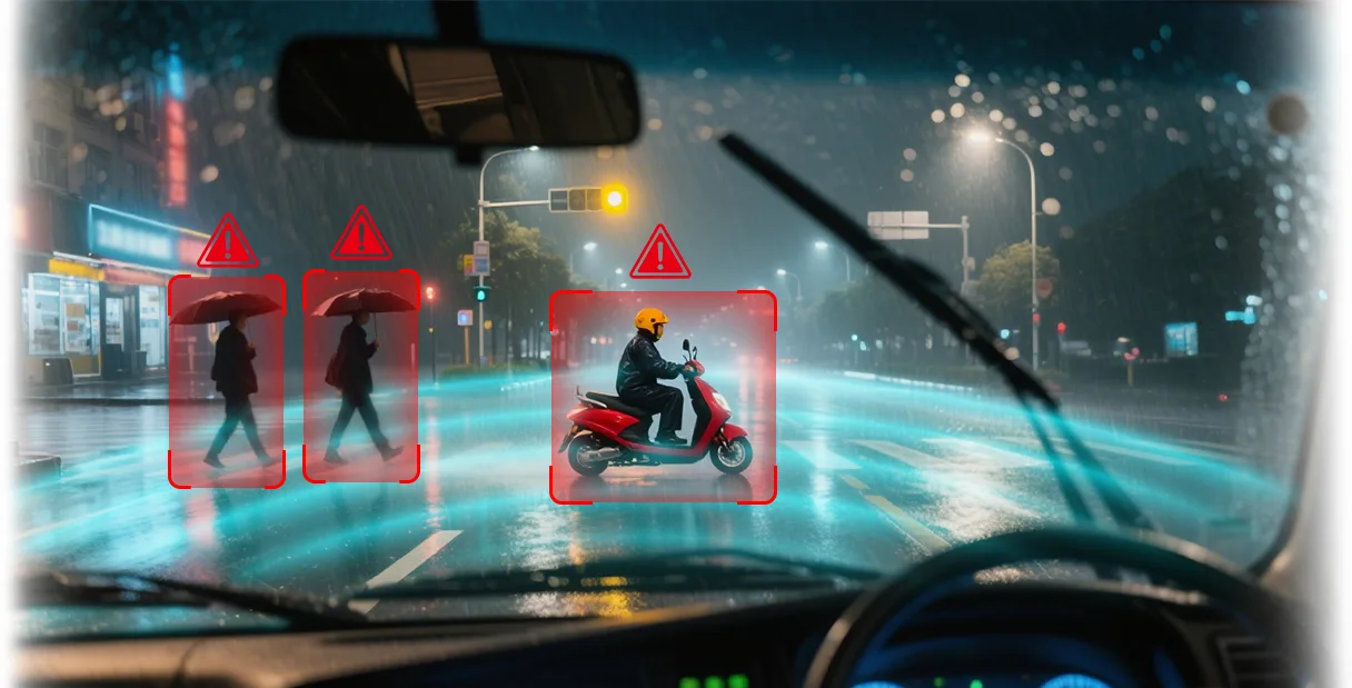 Commercial vehicle using obstacle warning zones