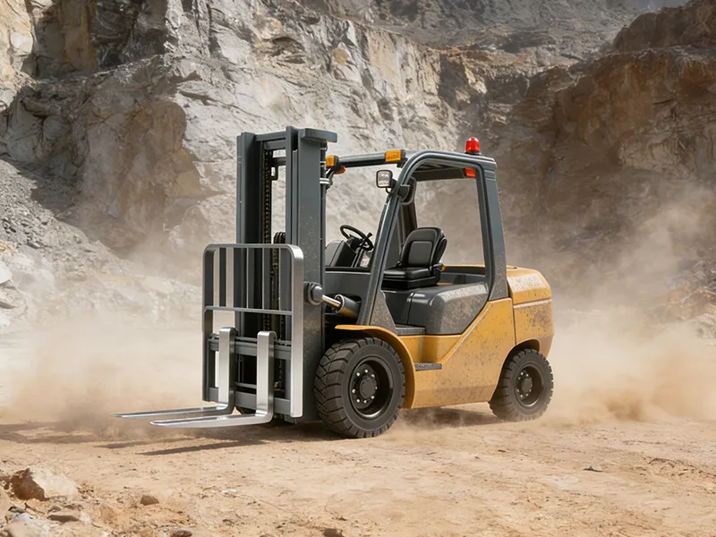 Large vehicle reversing in a work area