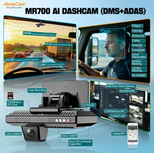 MR700 AI Dashcam with ADAS and DMS for Fleets