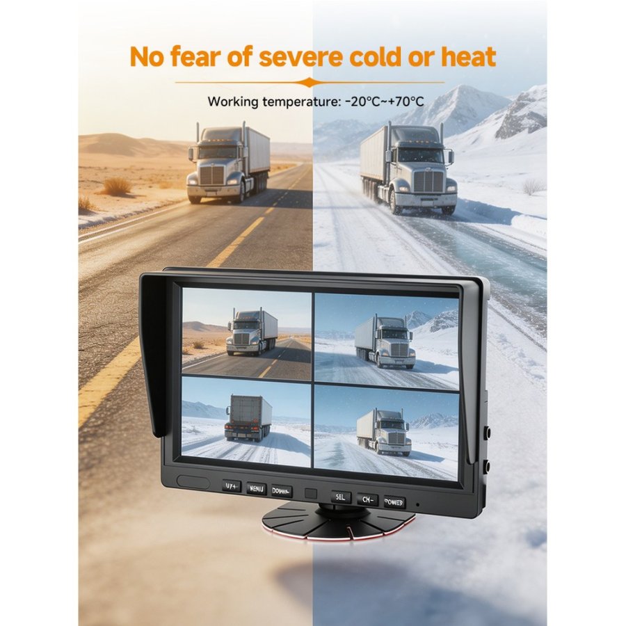 DP285-A 10.1" Large-Format Quad-Split In-Cab Fleet Monitor — product view 3
