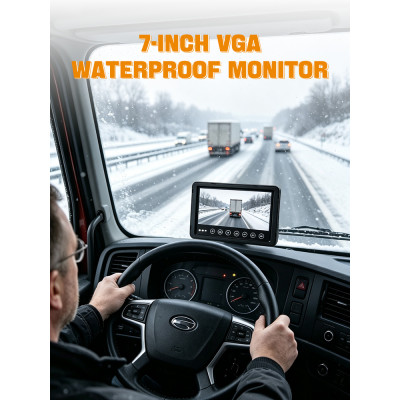 DP210-B 7" IP68 Waterproof Heavy-Duty Commercial Vehicle Monitor