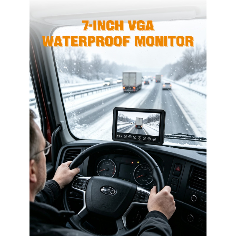 DP210-B 7" IP68 Waterproof Heavy-Duty Commercial Vehicle Monitor