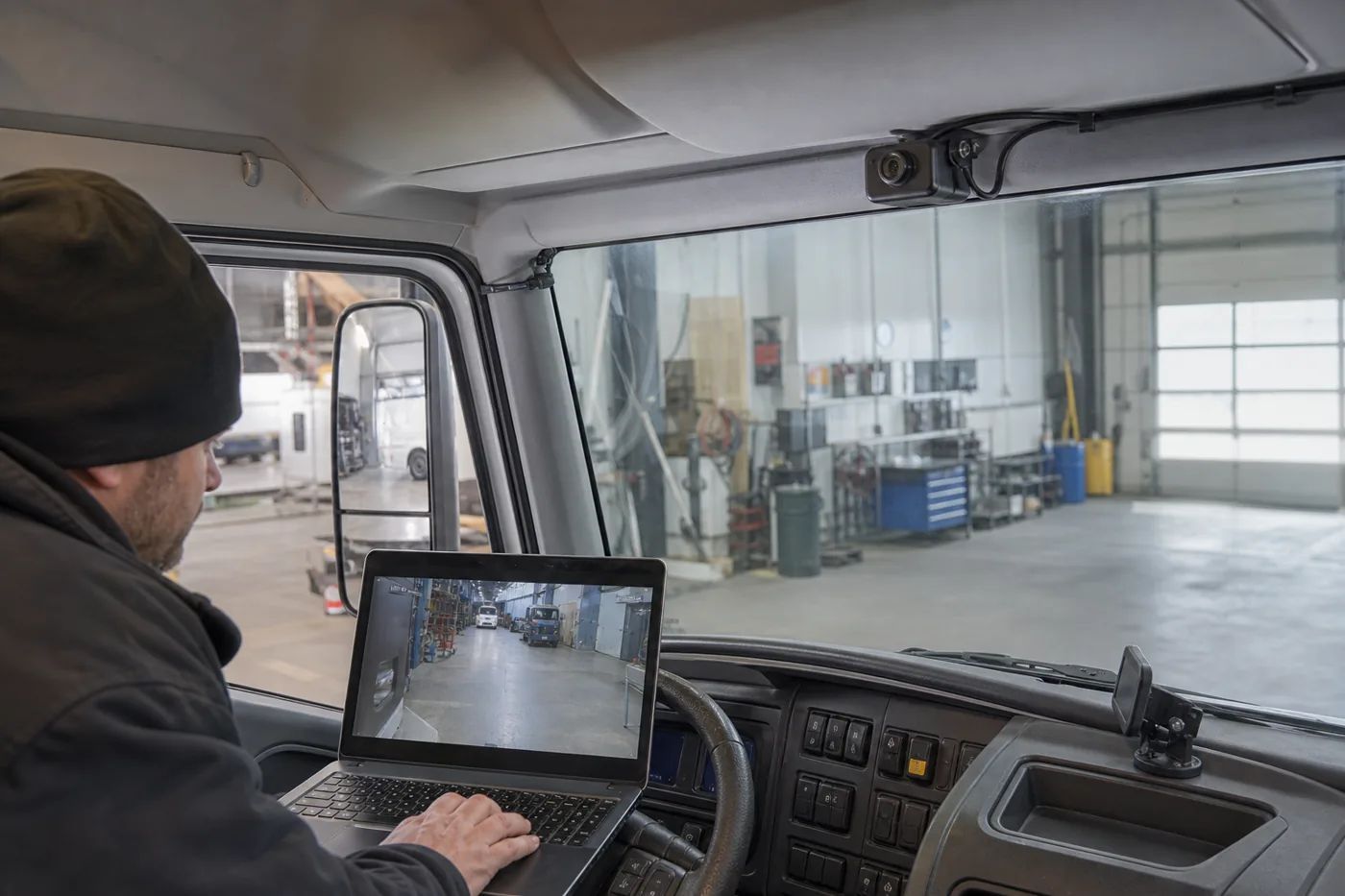 Commercial fleet camera installation and system test