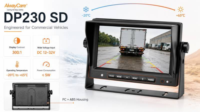 DP230-A 7" 四分体 4 通道商用车监视器