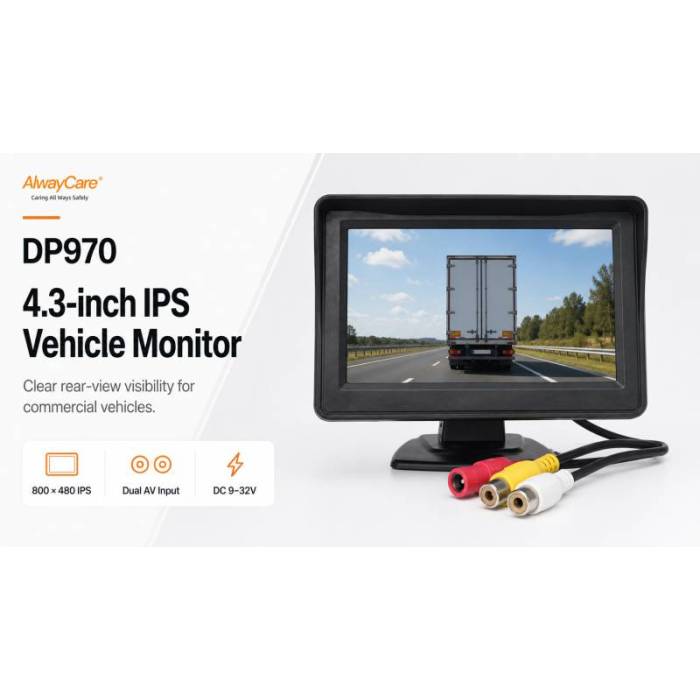 DP970 4.3" 紧凑型商用车驾驶室内监视器