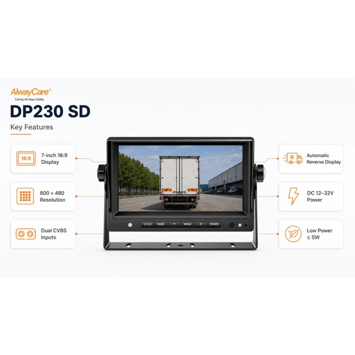 DP230-SD 7" Monitor de vehículos comerciales de definición estándar
