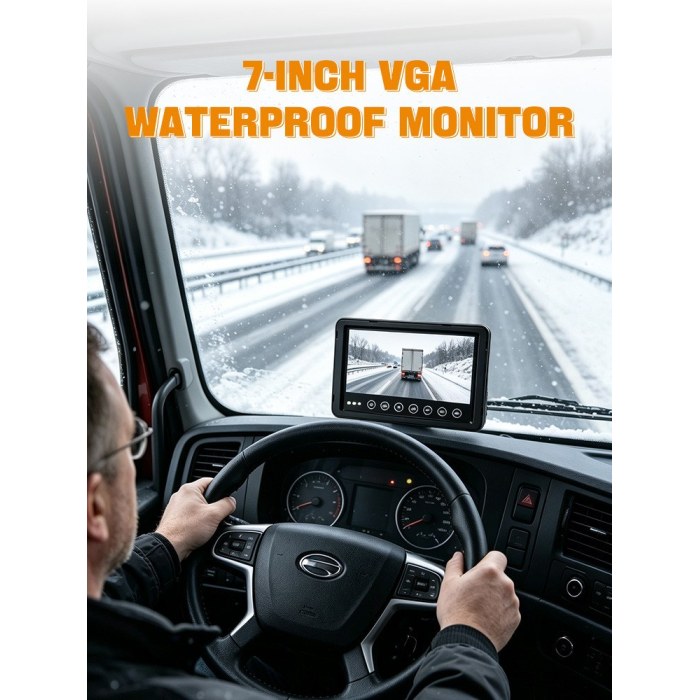 DP210-B 7" IP68 Monitor resistente al agua para vehículos comerciales