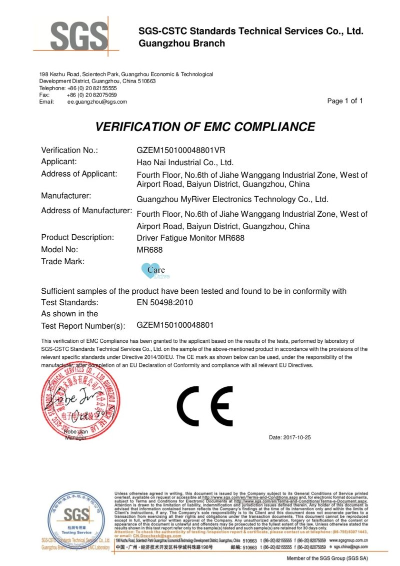 MR688 CE Certificate