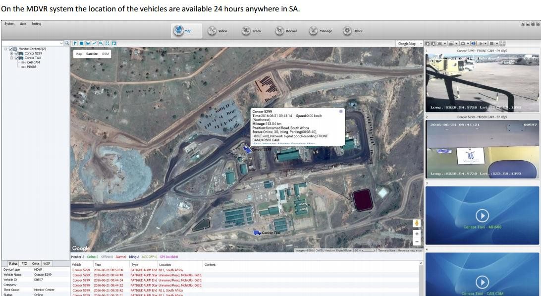 Vehicle Location Tracking on MDVR System