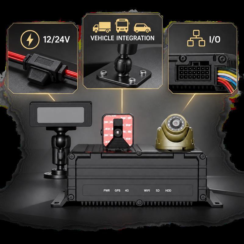 4G or Wi-Fi Connectivity and GPS BeiDou Positioning - MR920 AI Mobile DVR for Fleets