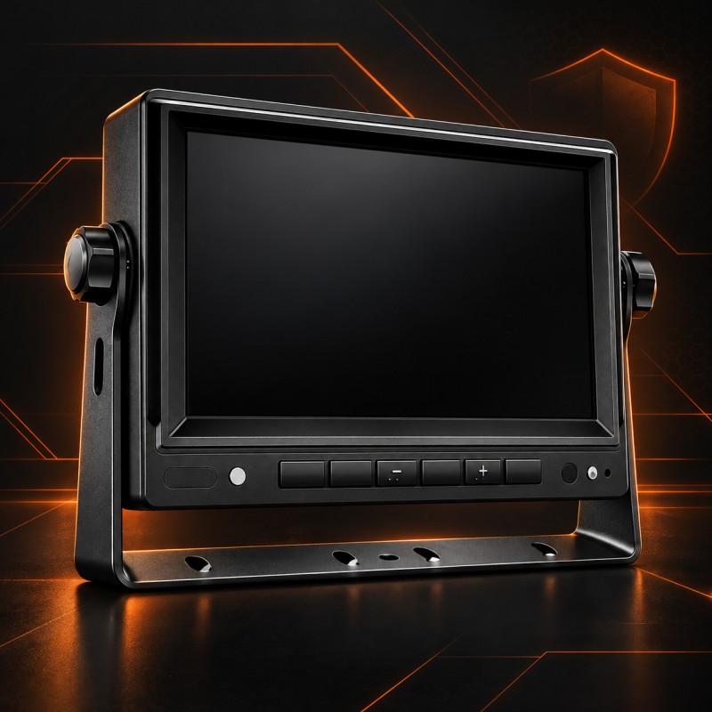 Heavy-Duty Metal U-Bracket & Wide-Voltage Fleet Circuit - DP230-SD 7" Standard Definition Commercial Vehicle Monitor