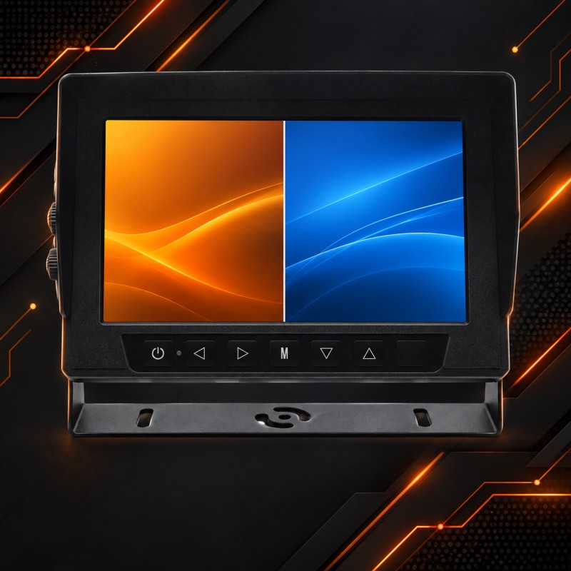 7" Dual-Channel Split Display & High-Luminance Screen - DP210-C 7" IP68 Waterproof Dual-Channel Vehicle Monitor