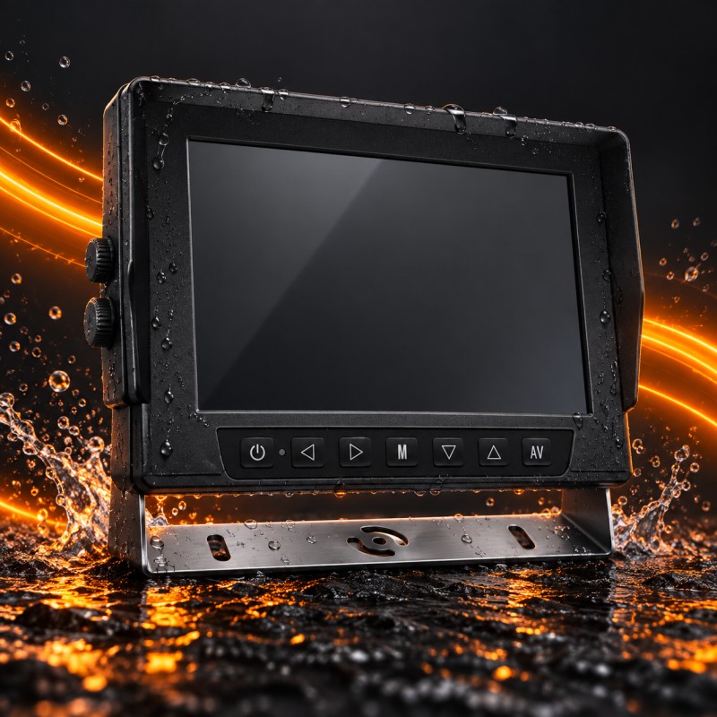 IP68 Ingress Protection & All-Weather Waterproof Enclosure - DP210-C 7" IP68 Waterproof Dual-Channel Vehicle Monitor