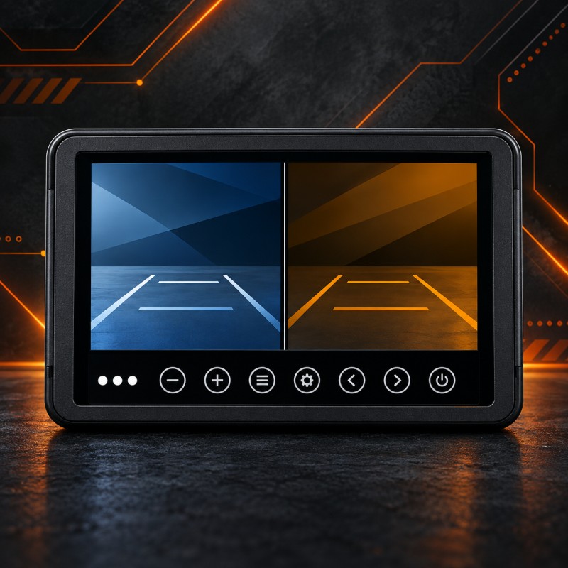 Dual-Channel Split Display & Smart Reversing Triggers - DP210-B 7" IP68 Waterproof Heavy-Duty Commercial Vehicle Monitor