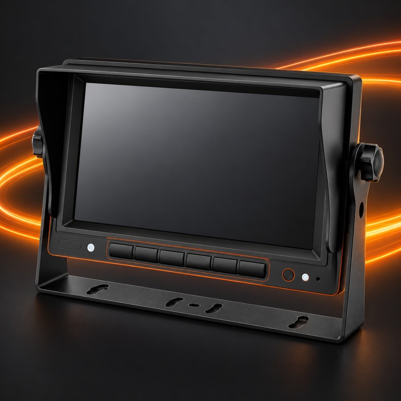 -20℃ ~ +70℃ Power & Operating Range - DP230-A 7" Quad-Split 4-Channel Commercial Vehicle Monitor
