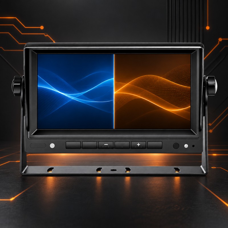 1024x600 HD Display & Recording - DP312 7" HD Commercial Vehicle Monitor with VGA & CVBS Dual Input