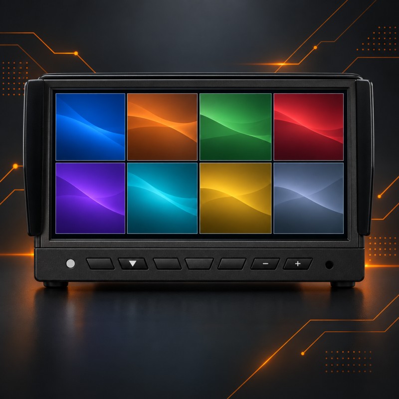 1280x800 IPS Display & Recording - DP1016 10.1" IPS 8-Channel Split-Screen Commercial Vehicle Display