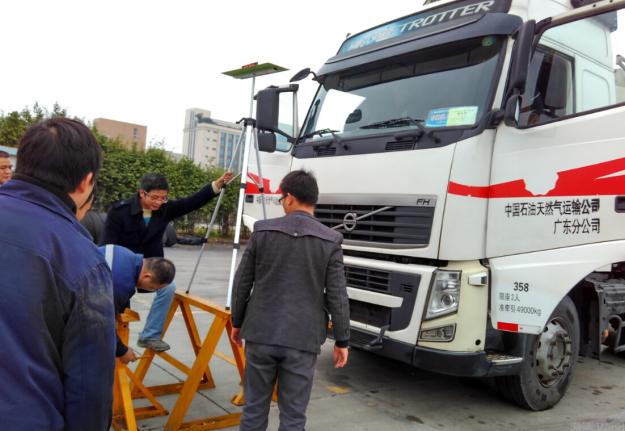 AlwayCare AWS650 installed on petroleum tanker windshield