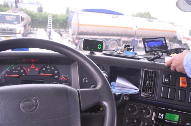 In-cab display unit installation on tanker dashboard