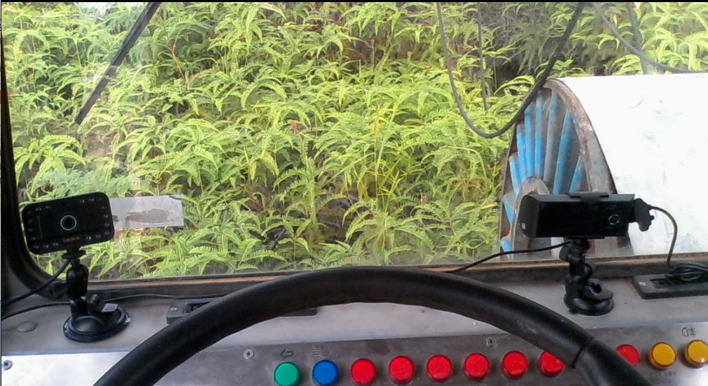 AlwayCare MR688-PV Driver Monitoring System mounted on dashboard facing operator.