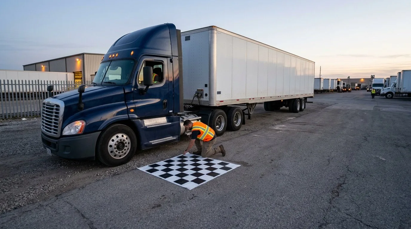 360 degree around-view camera view on a commercial vehicle
