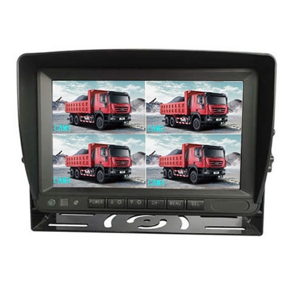 DP230-7 7" Quad-Split Vehicle Monitor, 15-90V Input