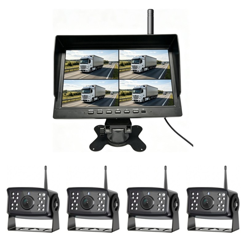 WP250-B 10.1" Wireless Quad-Split Monitor Kit (4-Camera Package)