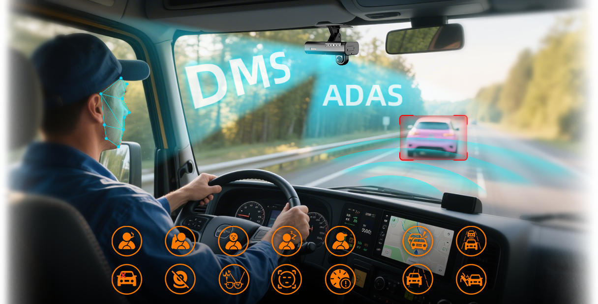 带有 DMS 和 ADAS 的 AI 行车记录仪