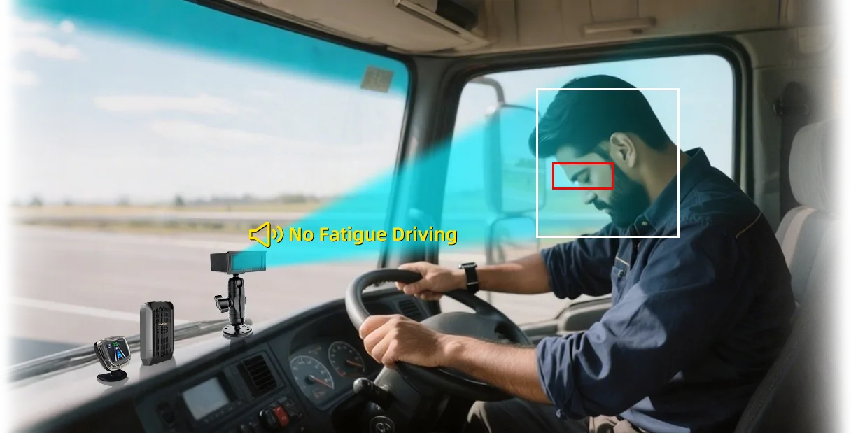 Commercial vehicle driver using an ADAS warning display