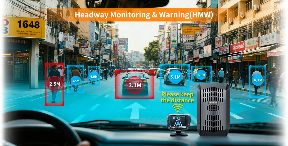 Commercial vehicle using forward and lane warnings
